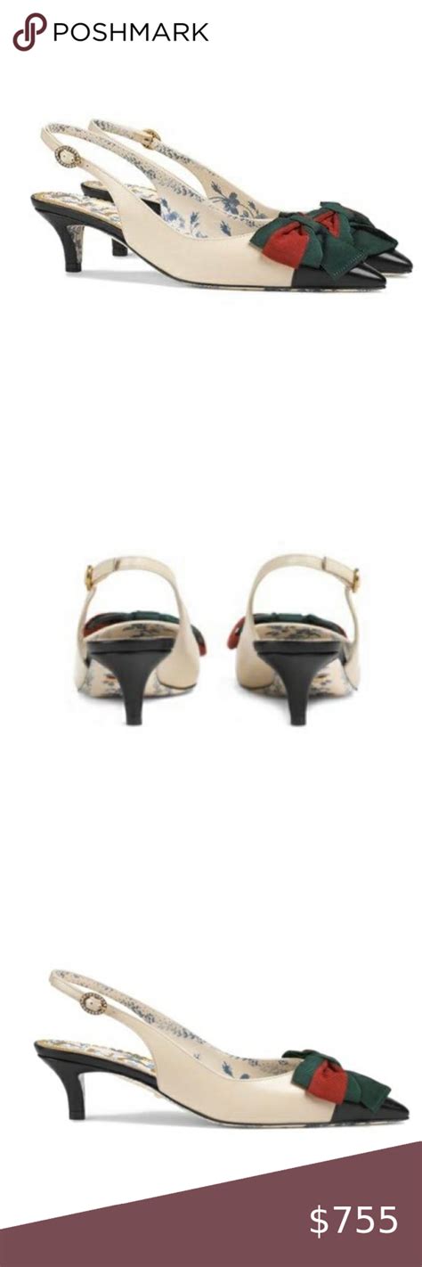 gucci adidas kitten heels|Gucci kitten heel slingback.